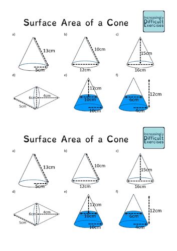 Surface Area Of A Cone Worksheet The Education Surface Area Of A Cone Worksheet - Surface Area Of A Cone Worksheet