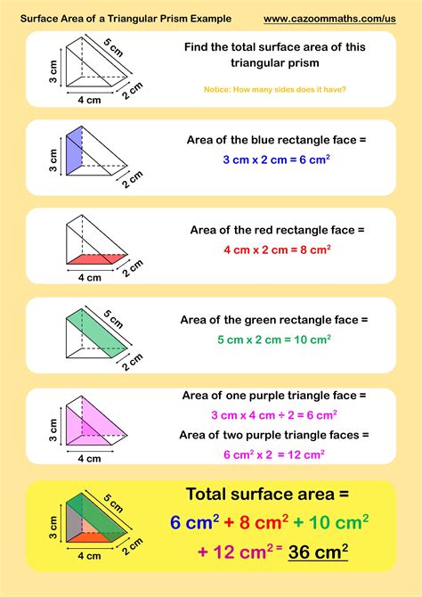 Surface Area Of A Triangular Prism Worksheet