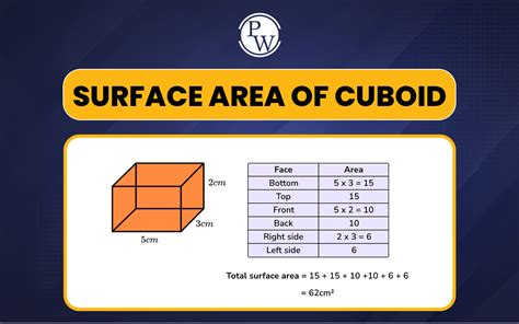 Surface Area Of Cuboid Formula