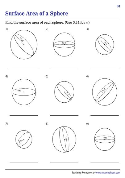 Surface Area Of Sphere Worksheets Solutions Surface Area Of A Sphere Worksheet - Surface Area Of A Sphere Worksheet