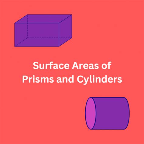 Surface Area Prisms And Cylinders Worksheet