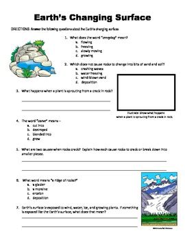 Surface Change Quiz Worksheet Teacher Resources And Rapid Changes To Earths Surface Worksheet - Rapid Changes To Earths Surface Worksheet