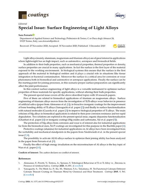 Surface Engineering Of Light Alloys Aluminium Mag
