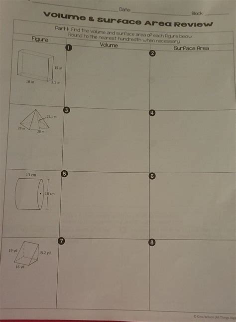 Download Surface Area And Volume Review Answer Key 