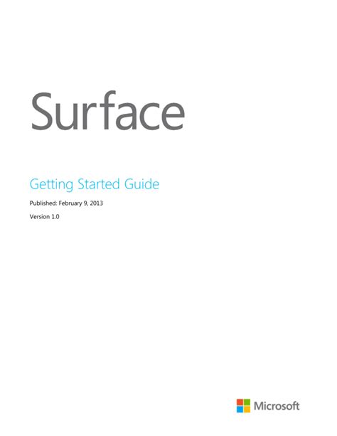 Download Surface Getting Started Guide 