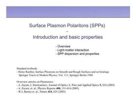 Full Download Surface Plasmon Polaritons Spps Introduction And Basic 