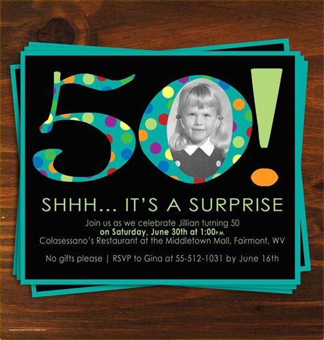 Surprise 50th Birthday Invitations Templates