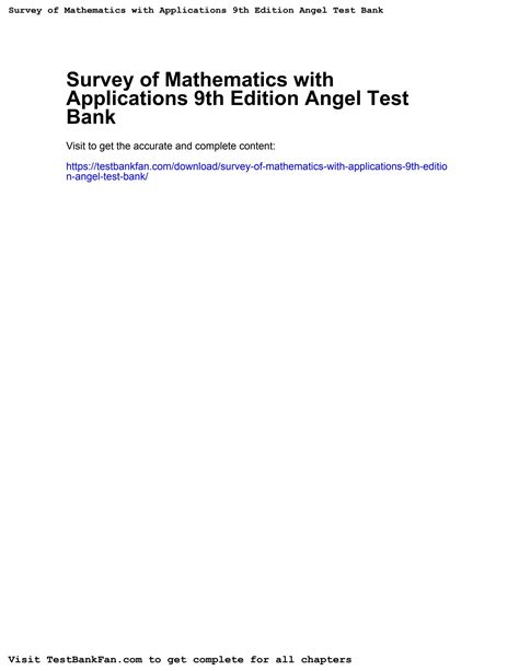 Read Online Survey Of Mathematics With Applications 9Th Edition Pdf 48 Mb 