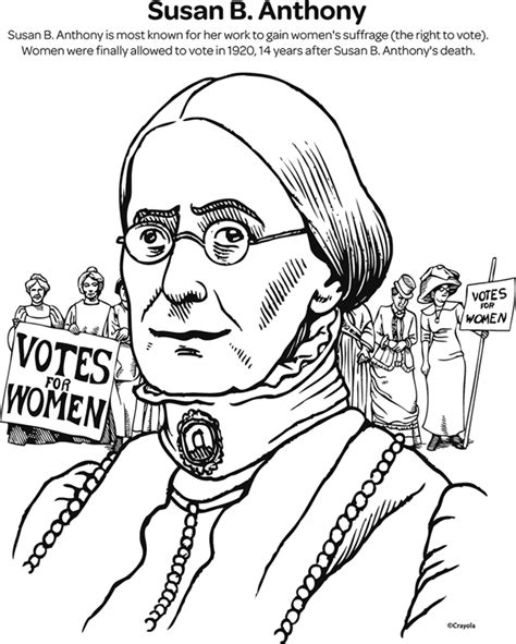 Susan B Anthony Coloring Page Lessons Worksheets And Susan B Anthony Worksheet - Susan B Anthony Worksheet
