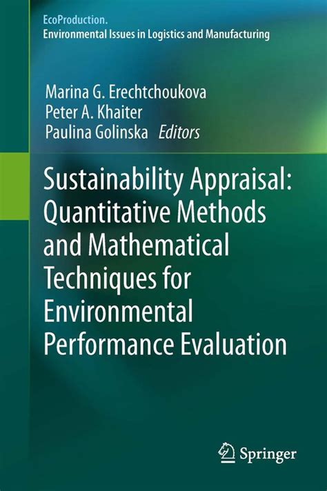 Read Sustainability Appraisal Quantitative Methods And Mathematical Techniques For Environmental Performance Evaluation Ecoproduction 