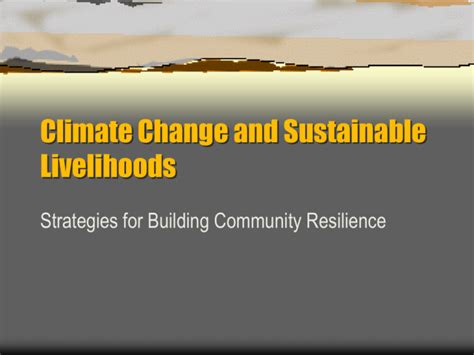 Read Online Sustainable Livelihood Approach And Climate Change 