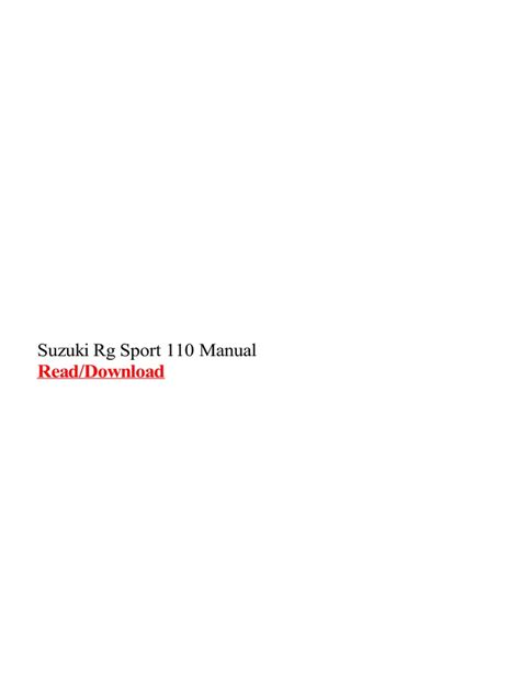 suzuki rg sport 110 manual pdf