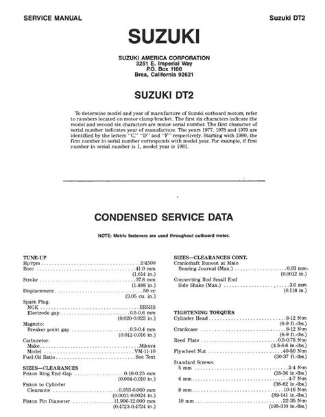 Download Suzuki Dt6 Outboard Motor Service Manual 