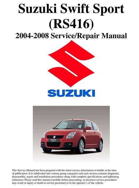 Read Online Suzuki Swift Sport Service Manual Qurg7 Ssssmpdf 0 