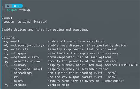 swapon - Unix, Linux Command - TutorialsPoint