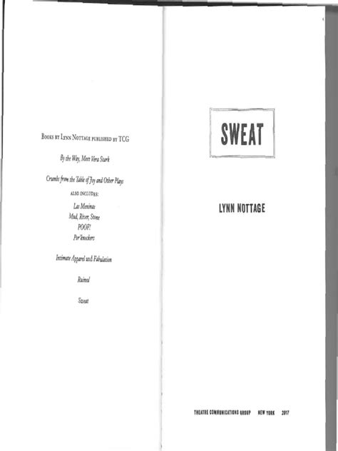 Sweat Lynn Nottage Sparknotes
