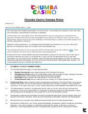 sweeps rules chumba casino