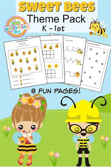 Sweet Bees Printable Kindergarten Worksheet Pack Momu0027s Bees Kindergarten - Bees Kindergarten