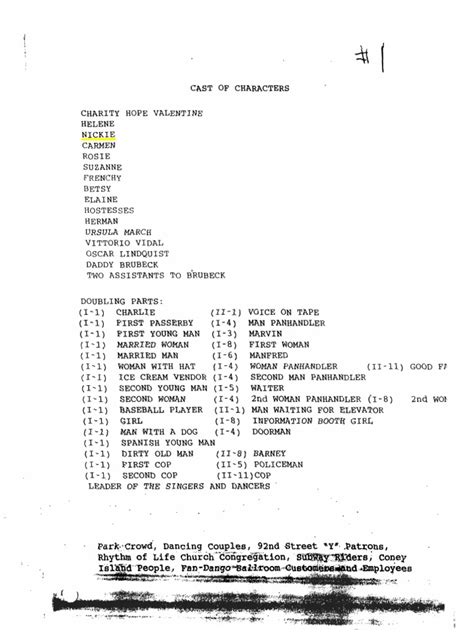 Sweet Charity Script
