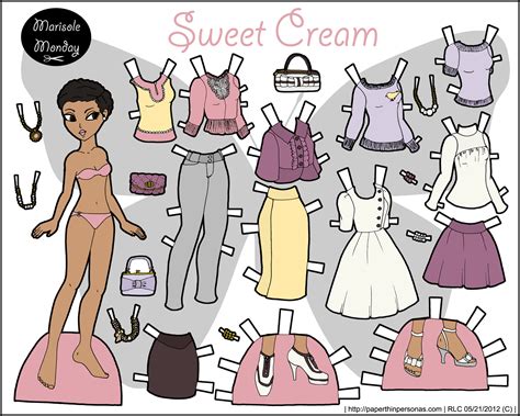 Sweet Cream Printable Paper Doll In Black And Paper Doll Printable Black And White - Paper Doll Printable Black And White