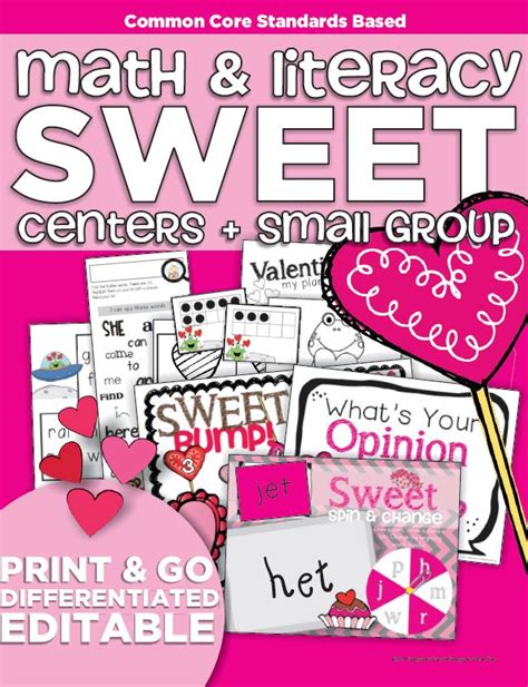 Sweet Valentine Math And Literacy Centers And Small Sweet Math - Sweet Math