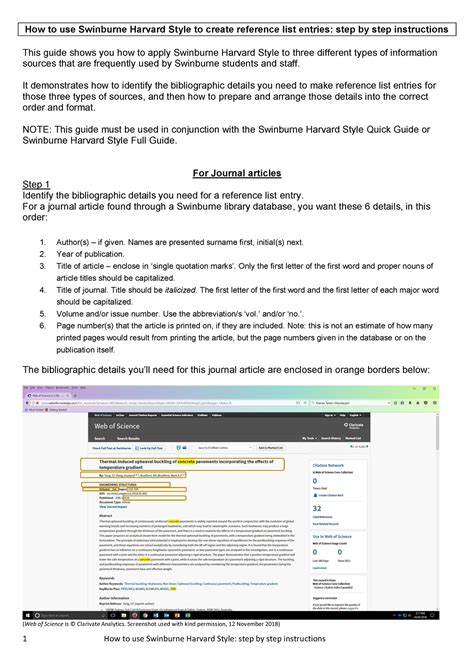 Download Swinburne Harvard Referencing Guide 