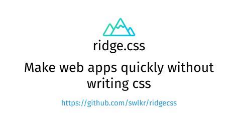 swlkr/ridgecss - Github