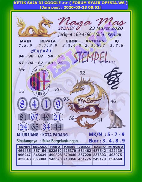 SYAIR SYDNEY OPESIA ⏳ Prediksi Syair Hari Ini - sdy,sgp,macau, hk