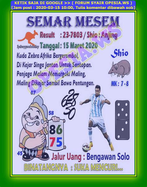 SYAIR TOGEL SDY HARI INI - Forum Syair SDY - Kode Syair SDY - Syair SDY