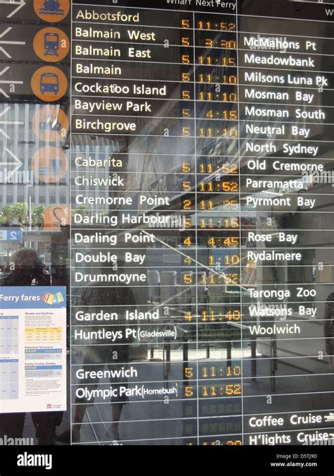 Sydney Ferry Timetable