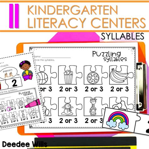 Syllable Kindergarten   Literacy Centers Syllables Mrs Wills Kindergarten - Syllable Kindergarten