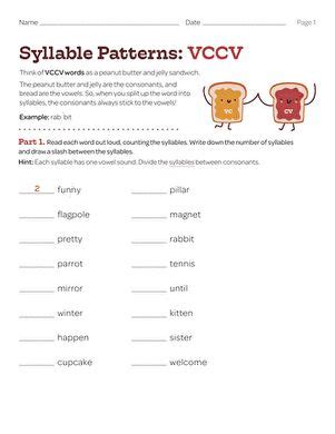 Syllable Patterns Vccv Worksheet Education Com Vccv Words Worksheet - Vccv Words Worksheet