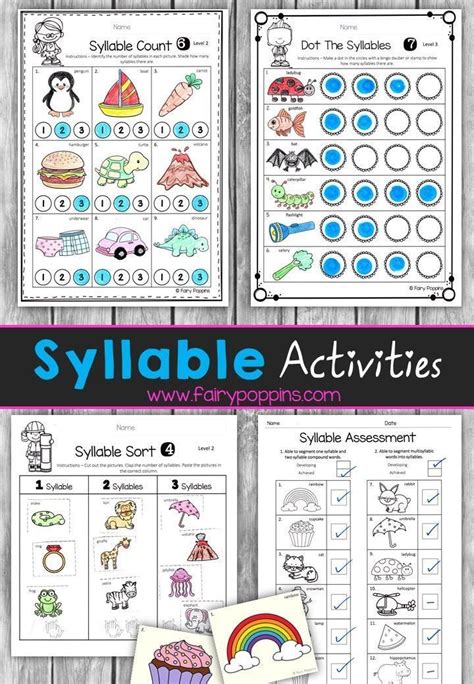 Syllable Words For Kindergarten Mrs Learning Bee Chunks Worksheet For Kindergarten - Chunks Worksheet For Kindergarten