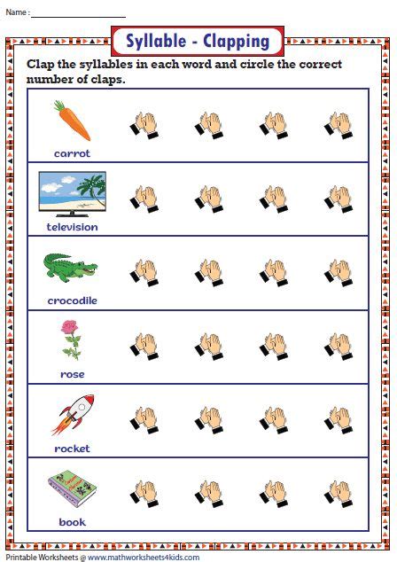 Syllable Worksheets Tutoring Hour Syllables Worksheets For 1st Grade - Syllables Worksheets For 1st Grade