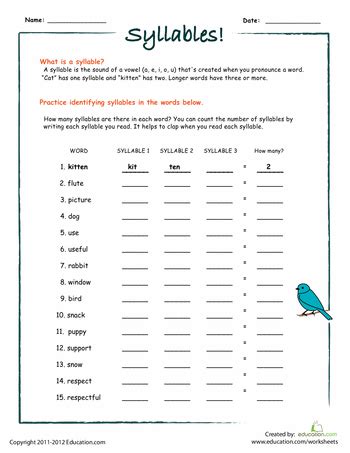 Syllables Online Worksheet For Grade 2 Live Worksheets 2nd Grade Syllable Worksheet - 2nd Grade Syllable Worksheet