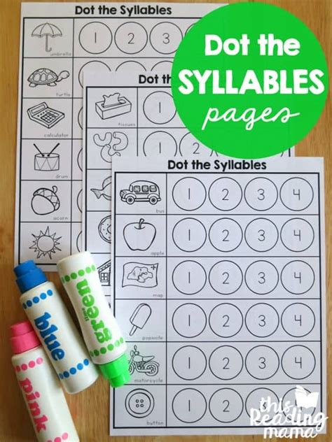 Syllables Worksheets Dot The Syllables This Reading Mama Kindergarten Syllable Worksheet Pictures - Kindergarten Syllable Worksheet Pictures
