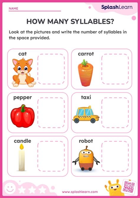 Syllables Worksheets For Kids Online Splashlearn Kindergarten Syllable Worksheet Pictures - Kindergarten Syllable Worksheet Pictures