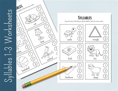 Syllables Worksheets Planning Playtime Syllable Worksheets Kindergarten - Syllable Worksheets Kindergarten