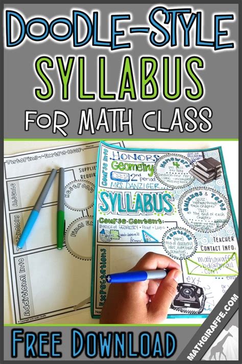 Syllabus For Math Class Doodle Style Math Giraffe Middle School Math Syllabus Template - Middle School Math Syllabus Template