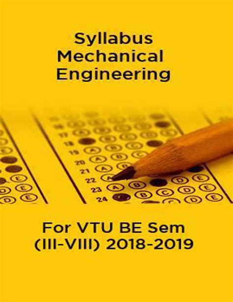 Syllabus For Mechanical Engineering Vtu