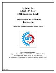 Read Syllabus For B Tech Electrical Electronics Engineering 