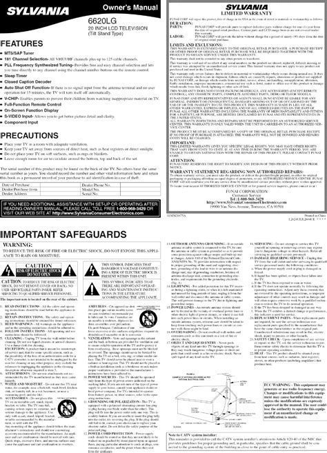 Read Sylvania Manuals User Guide 