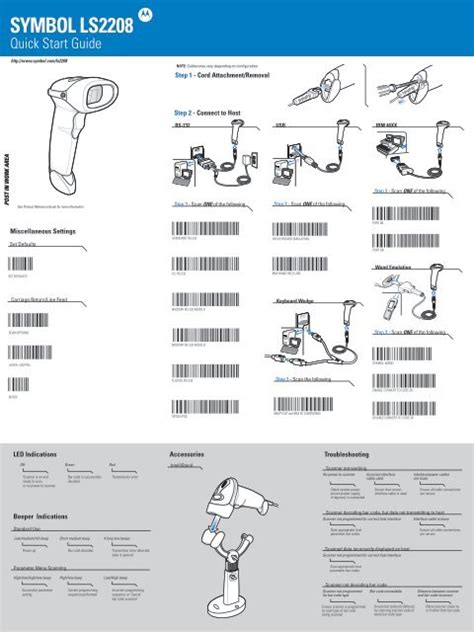 Symbol Barcode Scanner Ls2208 Quick Start Guide