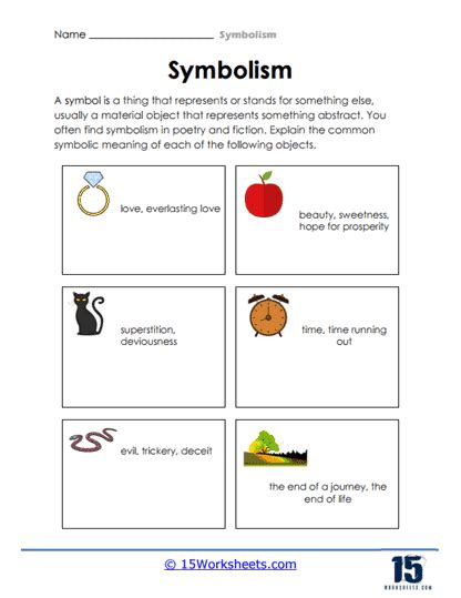 Symbolism In Poetry Worksheets Symbolism Practice Worksheet - Symbolism Practice Worksheet