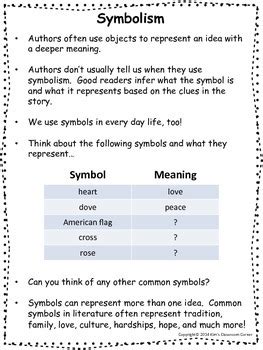 Symbolism Reading Passages By Kimu0027s Classroom Corner Tpt Symbolism Worksheet High School - Symbolism Worksheet High School