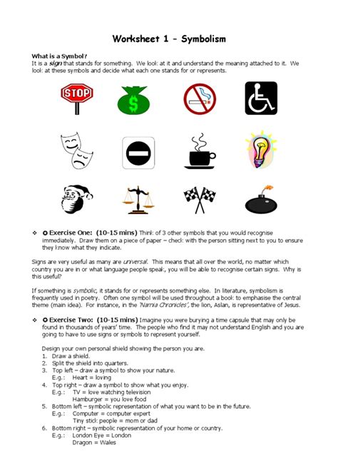 Symbolism Worksheets Symbolism Worksheet Middle School - Symbolism Worksheet Middle School