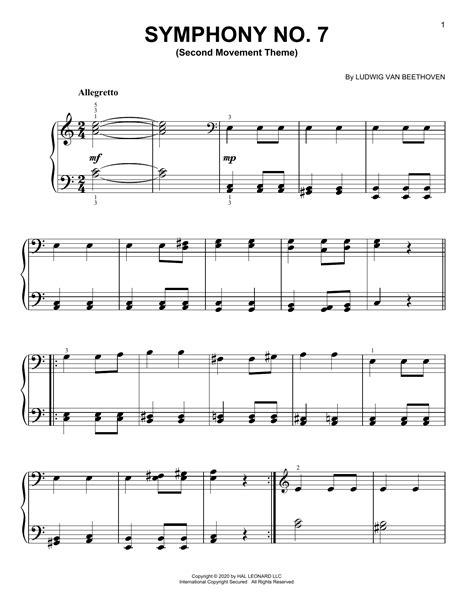 Symphony No 7 Full Score Partitur Dirigierpartitur