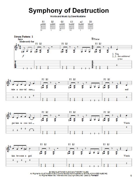 Symphony Of Destruction Tab