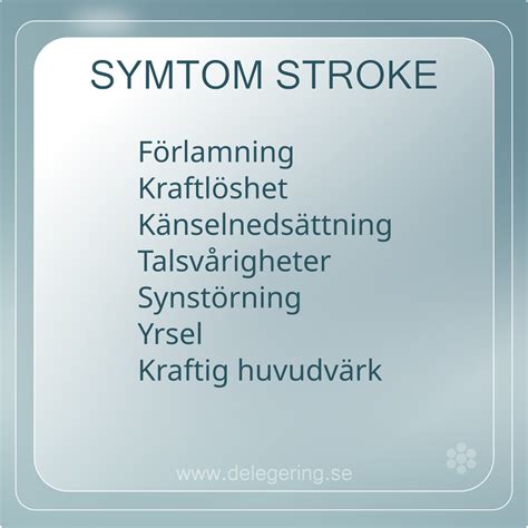 symtom för stroke