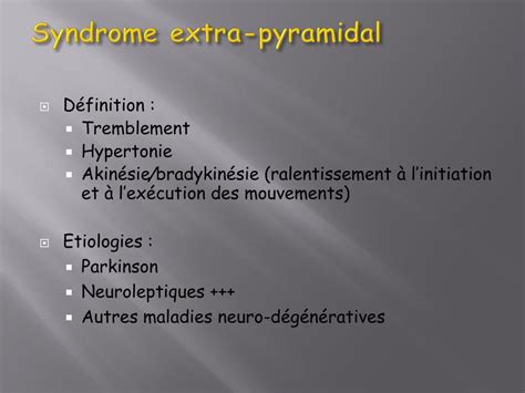 Syndrome Extra Pyramidal
